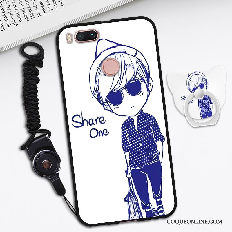 Mi A1 Fluide Doux Coque Dessin Animé Noir Petit Tendance Créatif