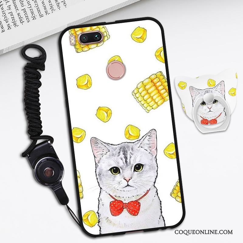 Mi A1 Fluide Doux Coque Dessin Animé Noir Petit Tendance Créatif