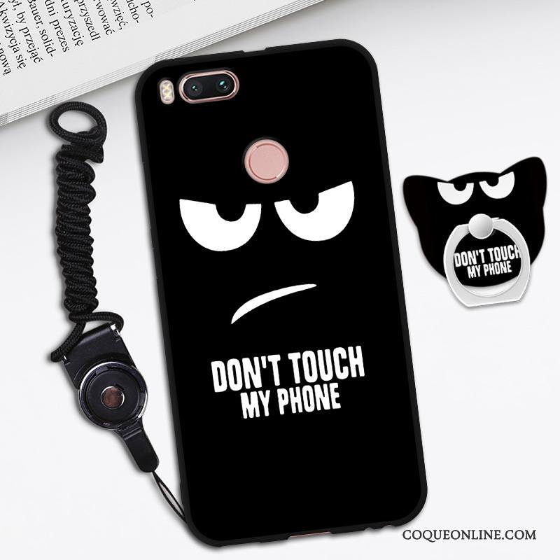 Mi A1 Fluide Doux Coque Dessin Animé Noir Petit Tendance Créatif