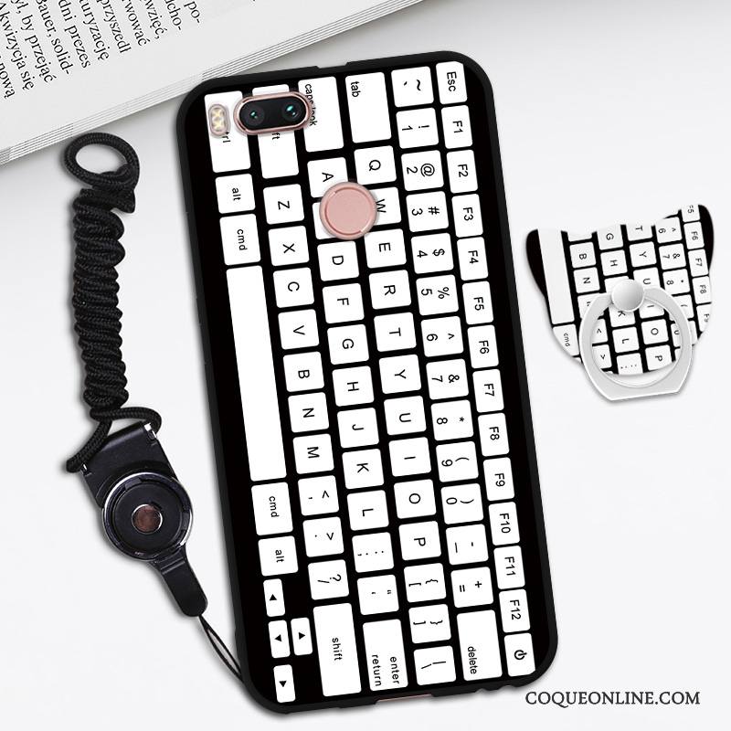 Mi A1 Fluide Doux Coque Dessin Animé Noir Petit Tendance Créatif