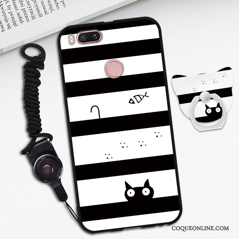 Mi A1 Fluide Doux Coque Dessin Animé Noir Petit Tendance Créatif