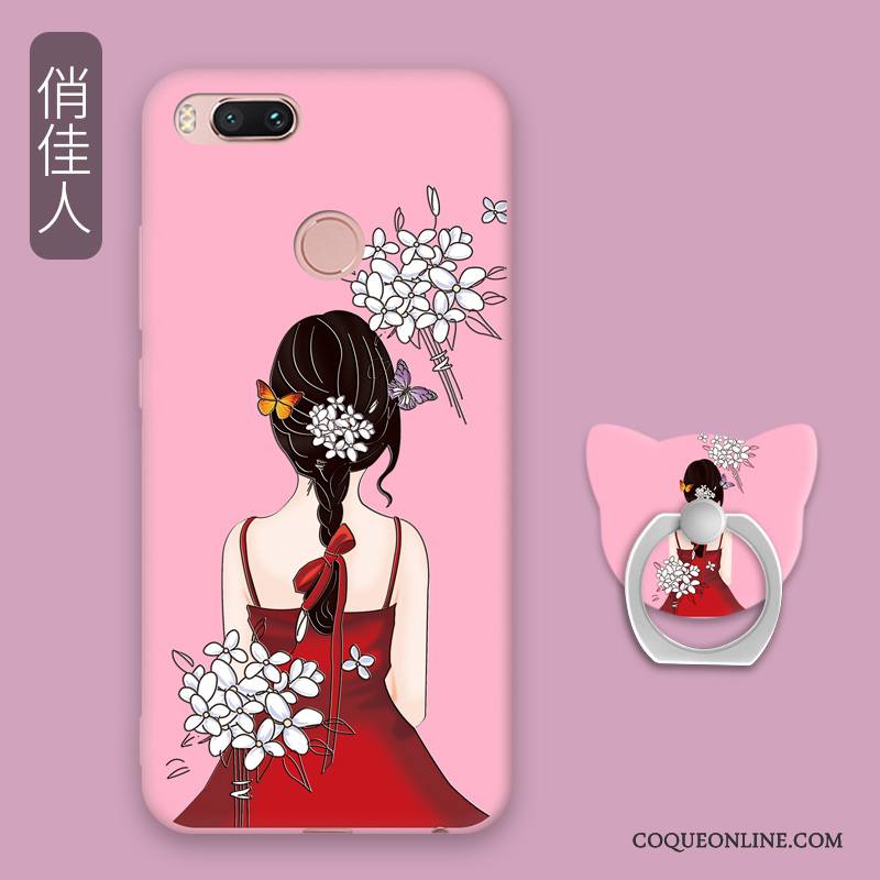 Mi A1 Petit Personnalité Coque Fluide Doux Anneau De Téléphone Tendance