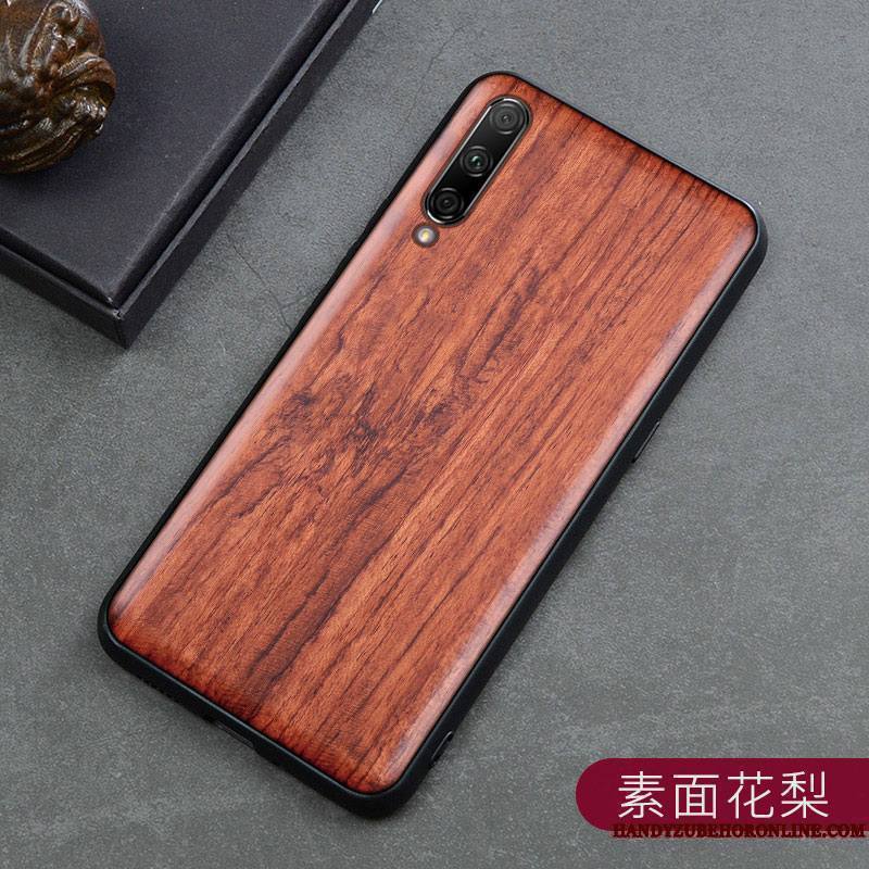 Mi A3 Bois Massif Étui Coque De Téléphone Sculpture Nouveau En Bois Style Chinois