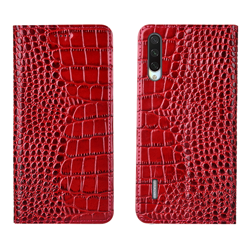 Mi A3 Coque De Téléphone Étui En Cuir Petit Tout Compris Crocodile Protection Modèle Fleurie