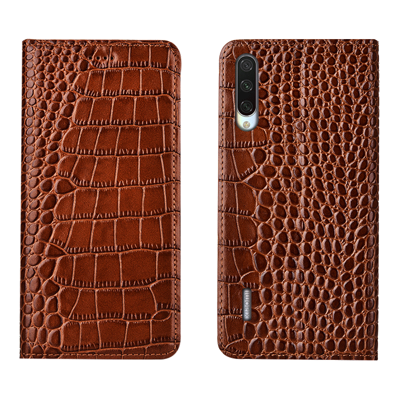 Mi A3 Coque De Téléphone Étui En Cuir Petit Tout Compris Crocodile Protection Modèle Fleurie