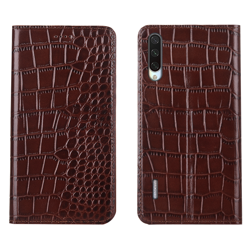 Mi A3 Coque De Téléphone Étui En Cuir Petit Tout Compris Crocodile Protection Modèle Fleurie