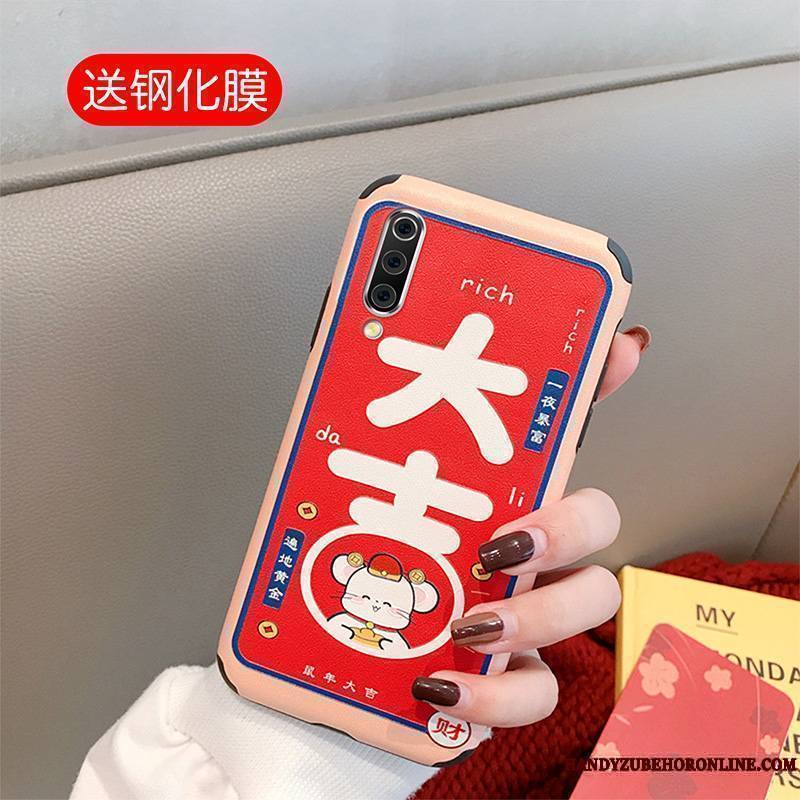 Mi A3 Coque Protection Rat Petit Jeunesse Étui Rouge Modèle Fleurie