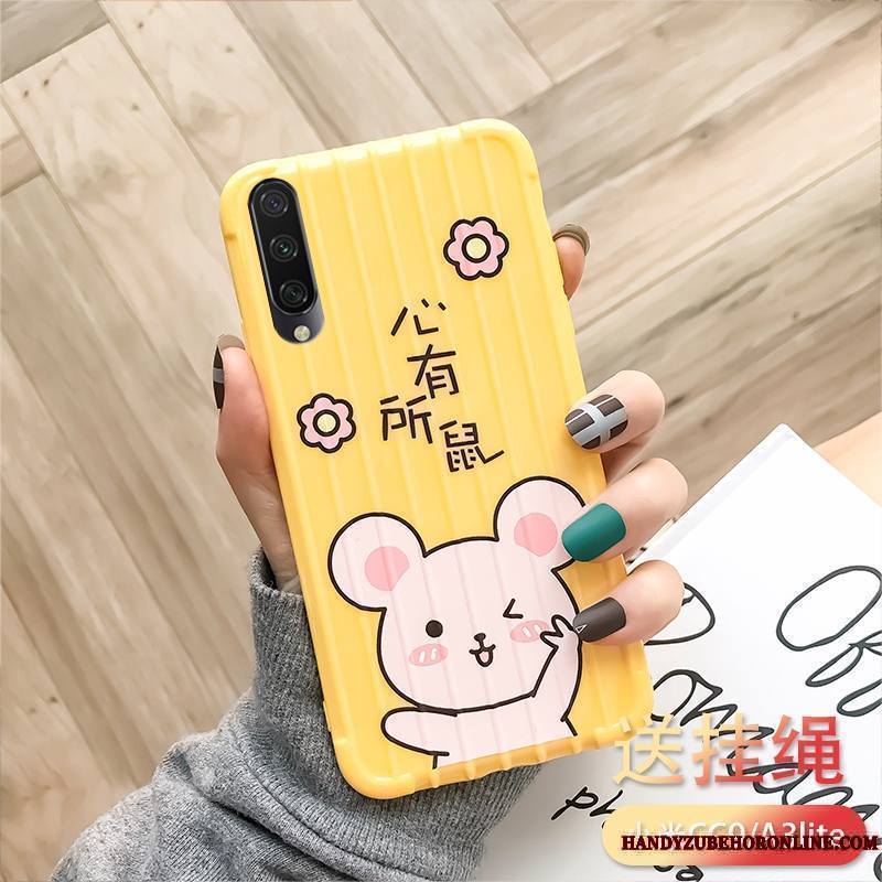 Mi A3 Jaune Rat Silicone Tout Compris Petit Fluide Doux Coque De Téléphone