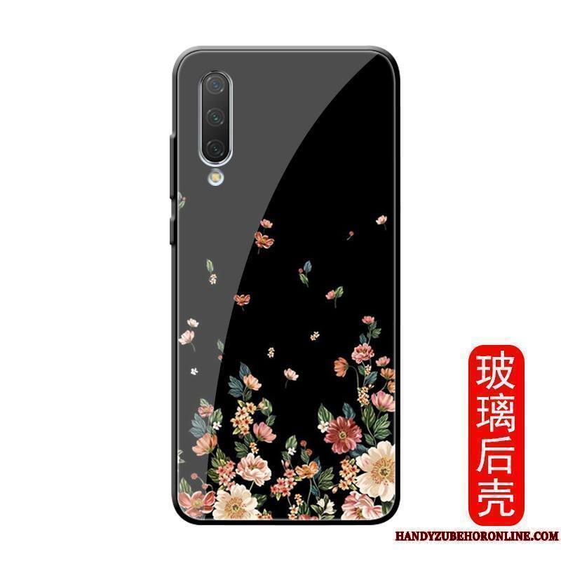 Mi A3 Net Rouge Fluide Doux Coque De Téléphone Protection Verre Marque De Tendance Peinte À La Main