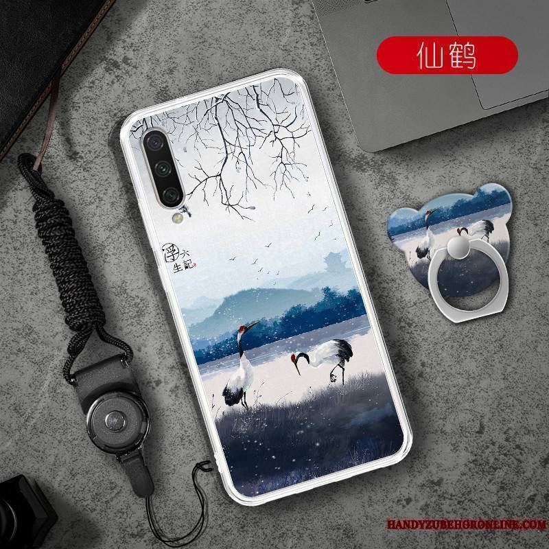 Mi A3 Petit Fluide Doux Bleu Transparent Coque Étui De Téléphone