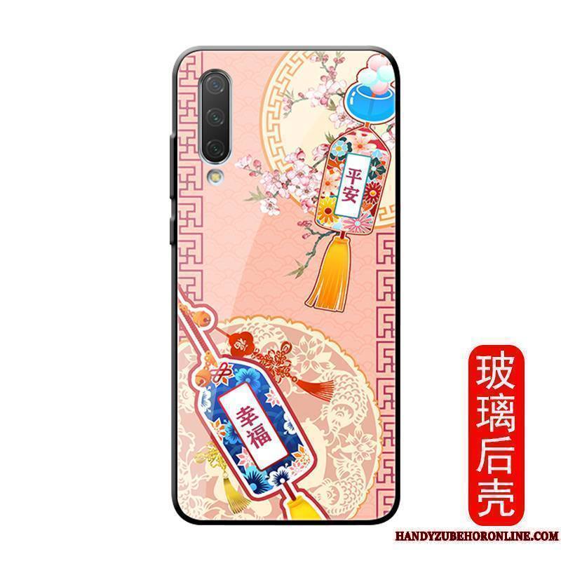 Mi A3 Style Chinois Rouge Créatif Fluide Doux Personnalité Coque Miroir