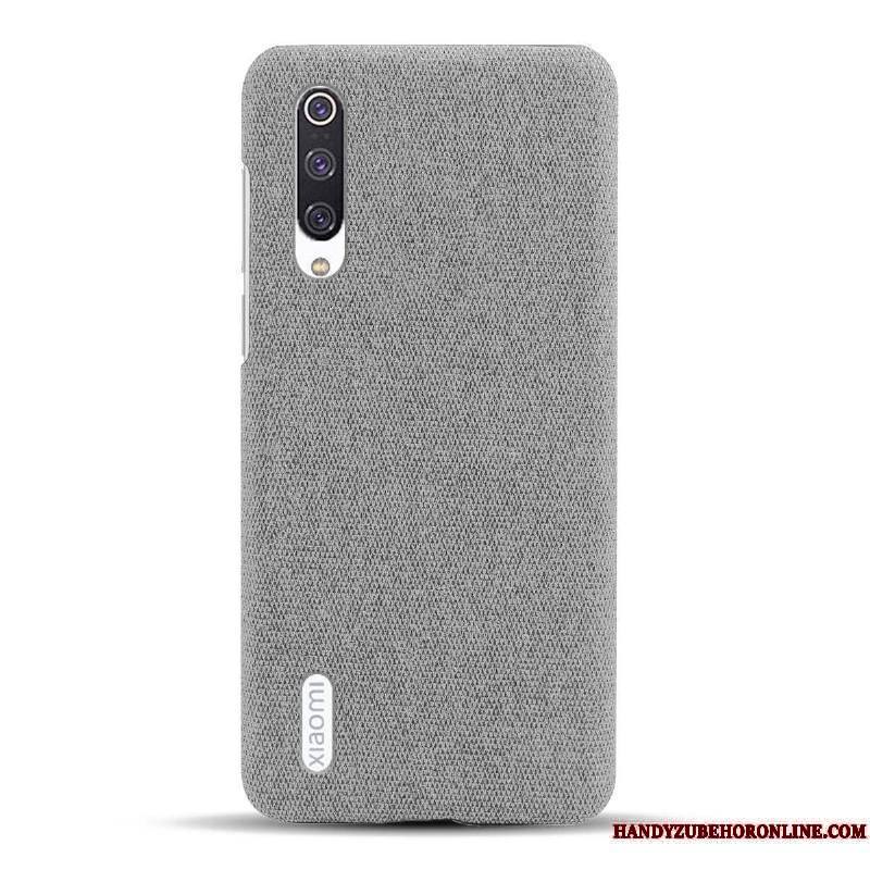 Mi A3 Étui Coque De Téléphone Petit Simple Légères Gris Tissu