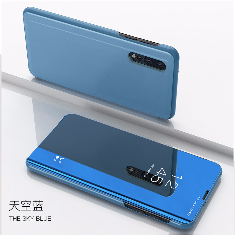 Mi A3 Étui En Cuir Tout Compris Bleu Tendance Petit Coque De Téléphone Housse