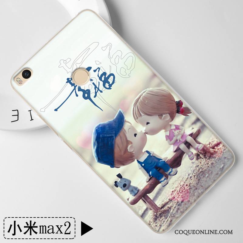 Mi Max 2 Bleu Clair Étui Coque Incassable Dessin Animé Silicone Tout Compris