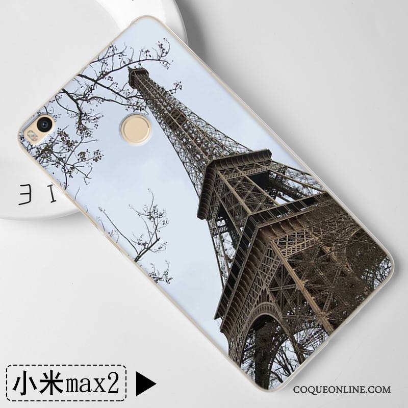 Mi Max 2 Bleu Clair Étui Coque Incassable Dessin Animé Silicone Tout Compris