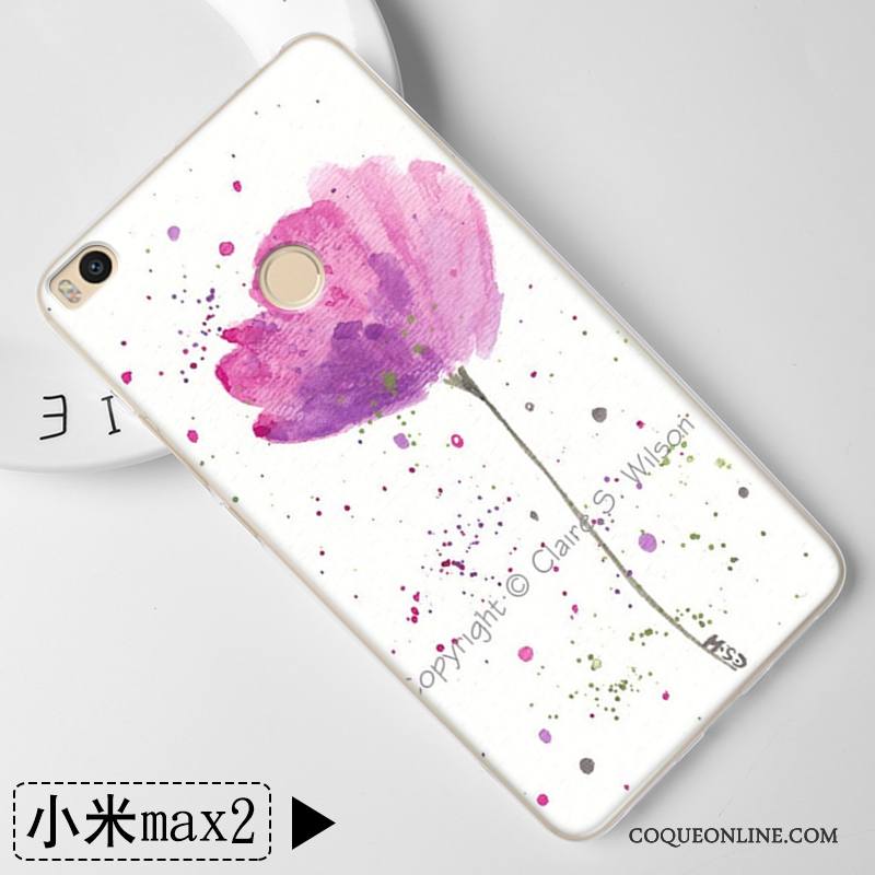 Mi Max 2 Bleu Clair Étui Coque Incassable Dessin Animé Silicone Tout Compris