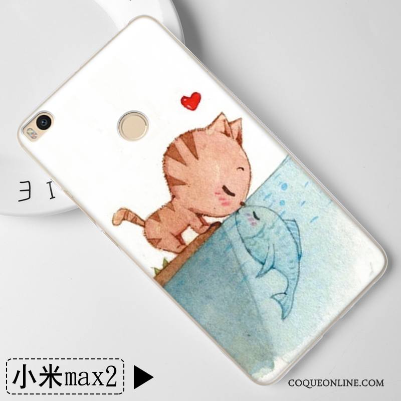 Mi Max 2 Bleu Clair Étui Coque Incassable Dessin Animé Silicone Tout Compris