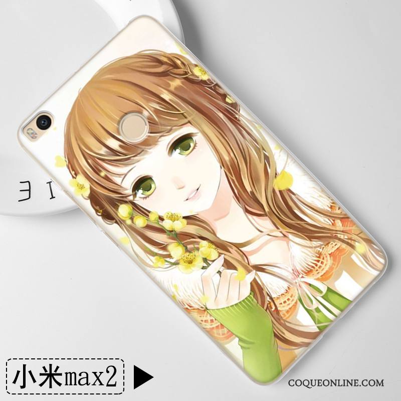 Mi Max 2 Bleu Clair Étui Coque Incassable Dessin Animé Silicone Tout Compris