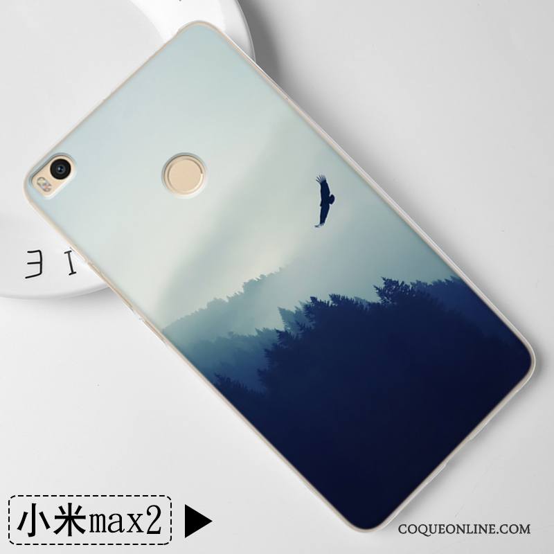 Mi Max 2 Bleu Clair Étui Coque Incassable Dessin Animé Silicone Tout Compris