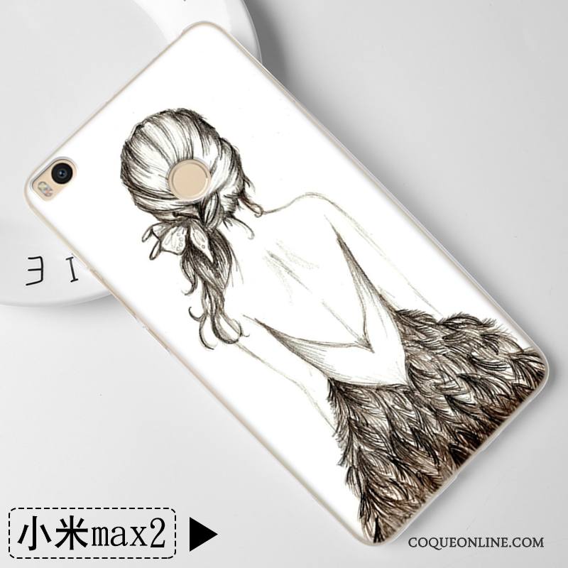 Mi Max 2 Bleu Clair Étui Coque Incassable Dessin Animé Silicone Tout Compris