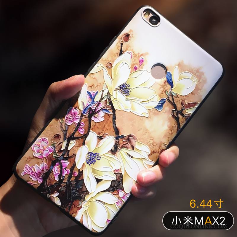 Mi Max 2 Coque Jaune Personnalité Protection Créatif Incassable Silicone Étui