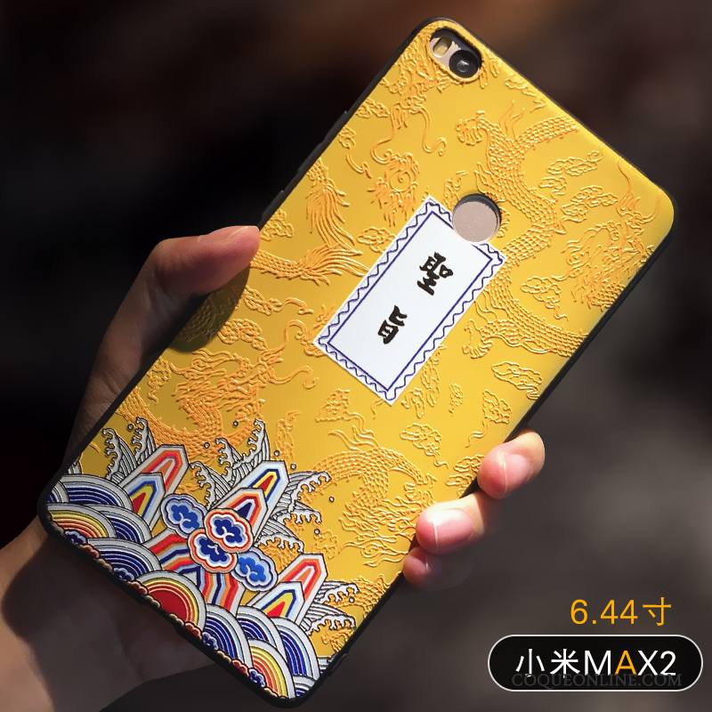 Mi Max 2 Coque Jaune Personnalité Protection Créatif Incassable Silicone Étui