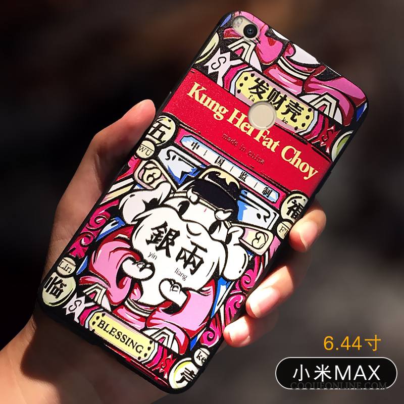 Mi Max 2 Coque Petit Marque De Tendance Rouge Personnalité Étui Créatif Chat