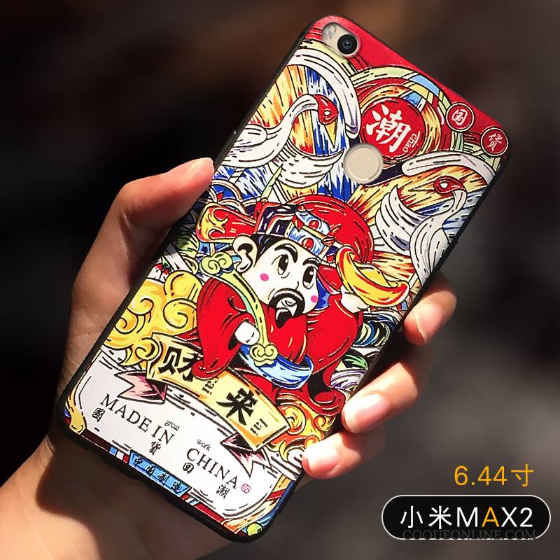 Mi Max 2 Coque Petit Marque De Tendance Rouge Personnalité Étui Créatif Chat