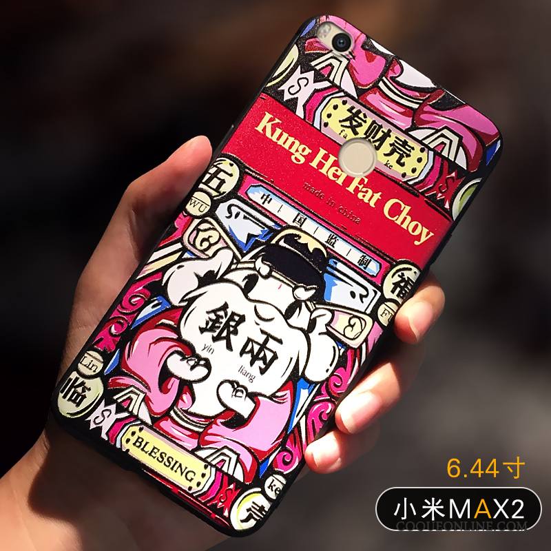 Mi Max 2 Coque Petit Marque De Tendance Rouge Personnalité Étui Créatif Chat