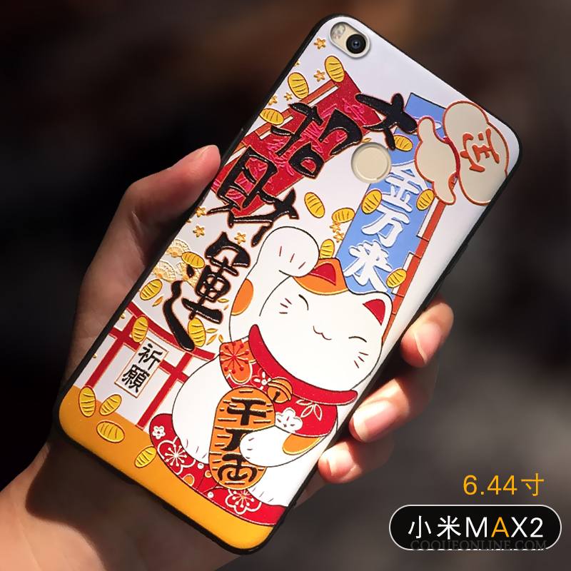 Mi Max 2 Coque Petit Marque De Tendance Rouge Personnalité Étui Créatif Chat