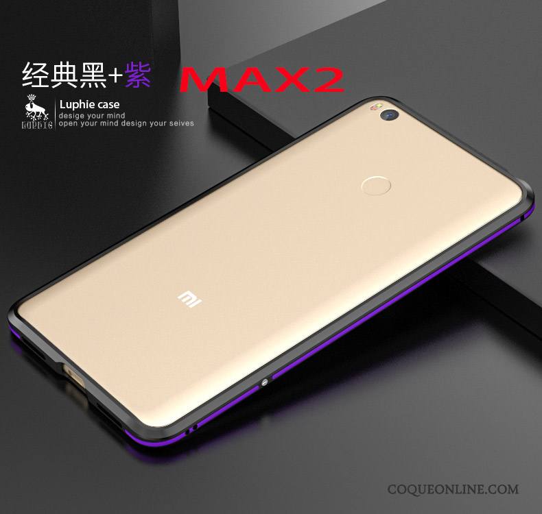 Mi Max 2 Coque Protection Étui Border Petit Téléphone Portable Violet Métal