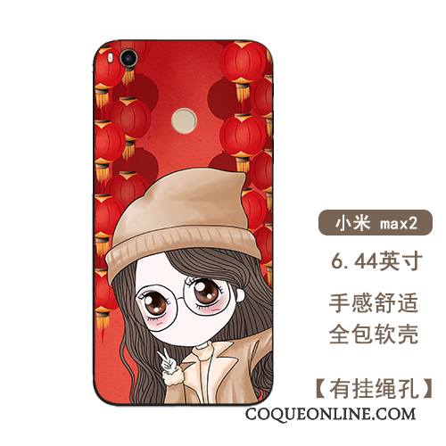 Mi Max 2 Coque Rouge Nouveau Protection Étui Tout Compris Style Chinois Petit