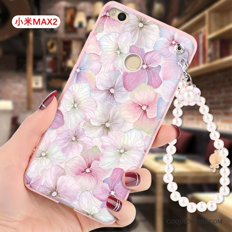 Mi Max 2 Coque Étui Tout Compris Protection Silicone Rose Dessin Animé Petit