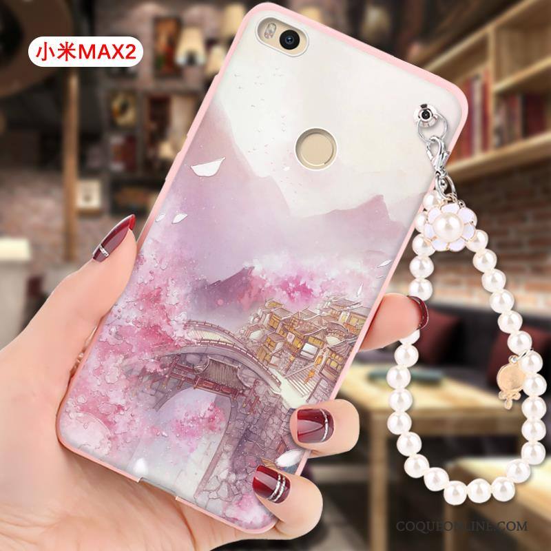 Mi Max 2 Coque Étui Tout Compris Protection Silicone Rose Dessin Animé Petit