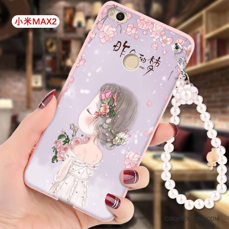 Mi Max 2 Coque Étui Tout Compris Protection Silicone Rose Dessin Animé Petit