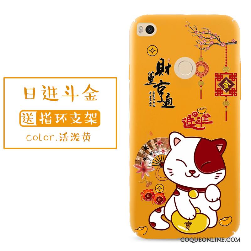 Mi Max 2 Délavé En Daim Incassable Chat Étui Richesse Coque De Téléphone Jaune