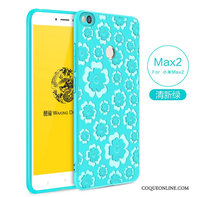 Mi Max 2 Protection Coque De Téléphone Couleur Unie Noir Étui Simple Gaufrage