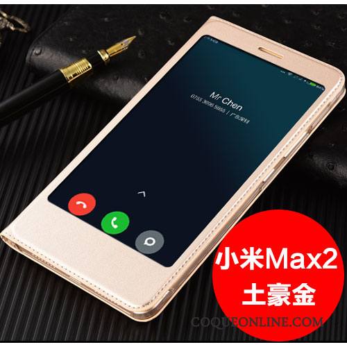 Mi Max 2 Tout Compris Petit Étui Coque De Téléphone Incassable Or Rose Étui En Cuir