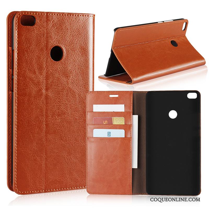 Mi Max 2 Étui En Cuir Cuir Véritable Protection Coque De Téléphone Téléphone Portable Petit Clamshell