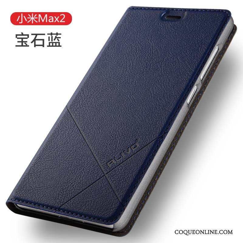 Mi Max 2 Étui Étui En Cuir Petit Clamshell Rouge Protection Coque