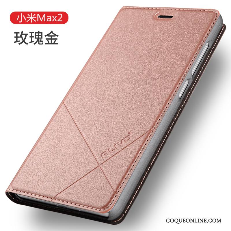 Mi Max 2 Étui Étui En Cuir Petit Clamshell Rouge Protection Coque