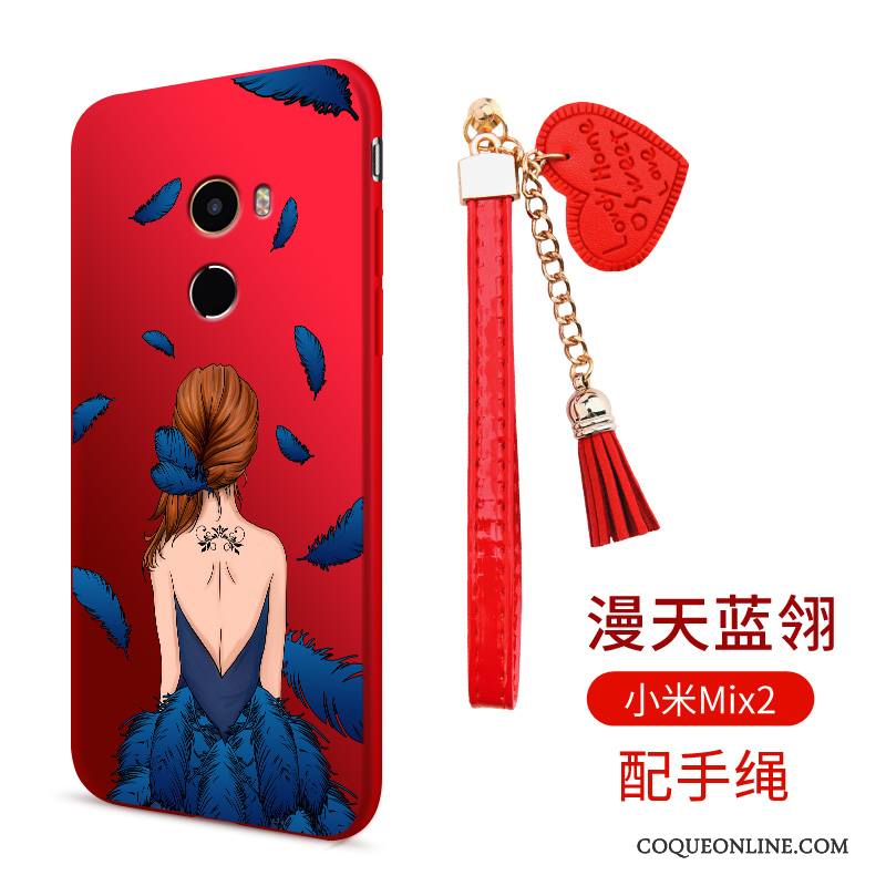 Mi Mix 2 Anneau Silicone Coque Ornements Suspendus Petit Étui Protection