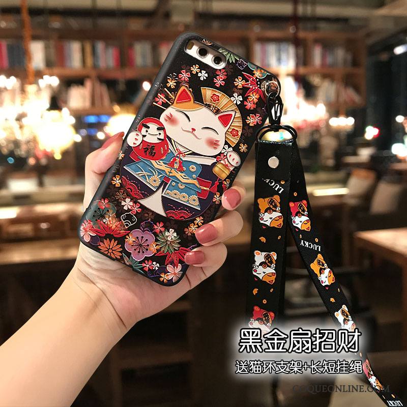 Mi Mix 2 Coque De Téléphone Tendance Dessin Animé Charmant Noir Incassable Chat