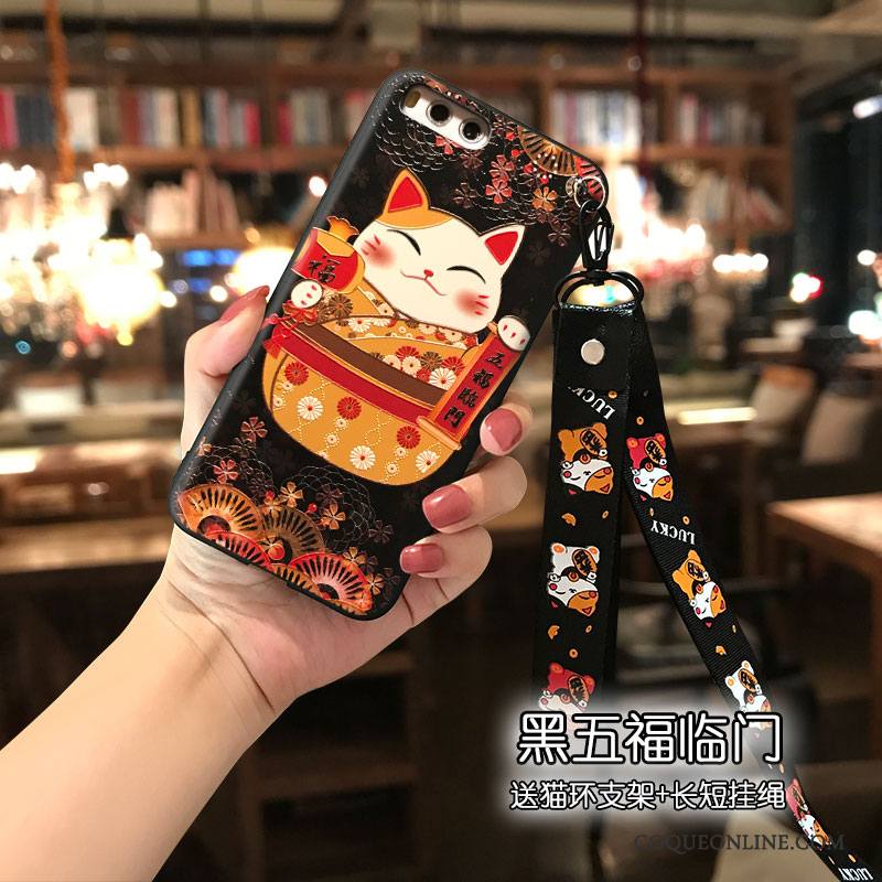 Mi Mix 2 Coque De Téléphone Tendance Dessin Animé Charmant Noir Incassable Chat