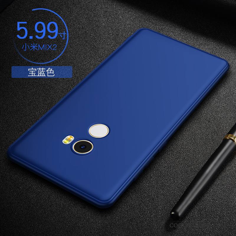 Mi Mix 2 Coque De Téléphone Tout Compris Fluide Doux Petit Bleu Silicone Protection