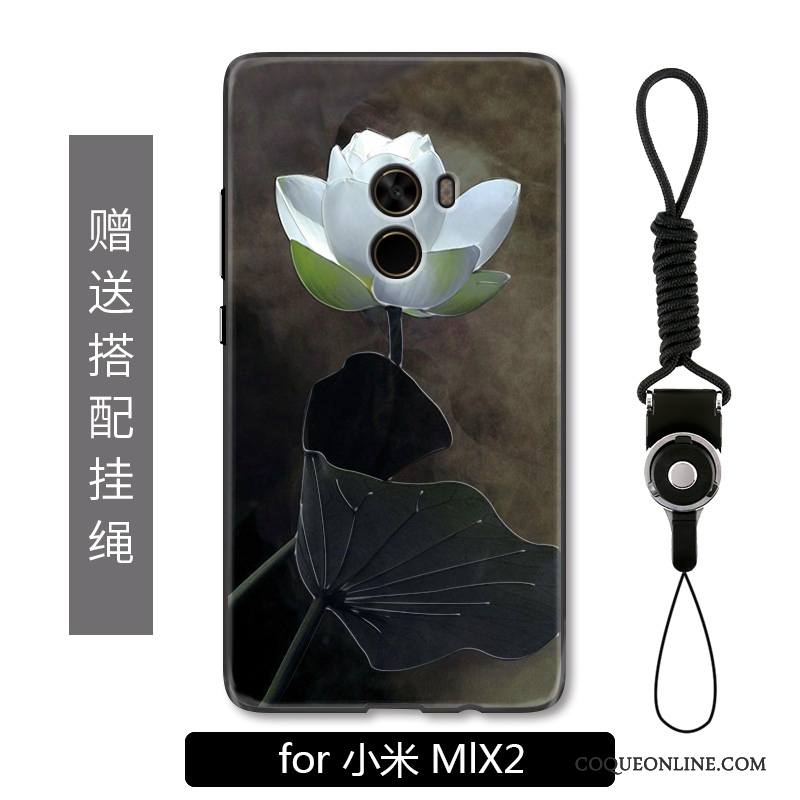 Mi Mix 2 Coque De Téléphone Étui Gaufrage Mode Style Chinois Fleur Simple