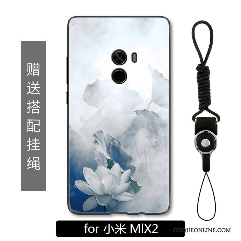 Mi Mix 2 Coque De Téléphone Étui Gaufrage Mode Style Chinois Fleur Simple