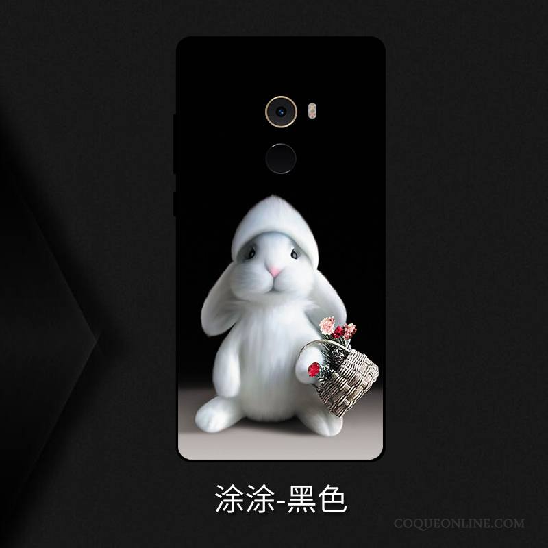 Mi Mix 2 Coque Délavé En Daim Dessin Animé Personnalité Fluide Doux Incassable Silicone Tout Compris