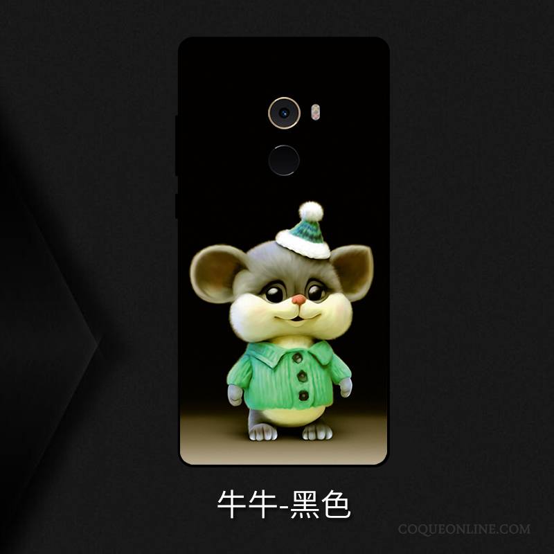 Mi Mix 2 Coque Délavé En Daim Dessin Animé Personnalité Fluide Doux Incassable Silicone Tout Compris