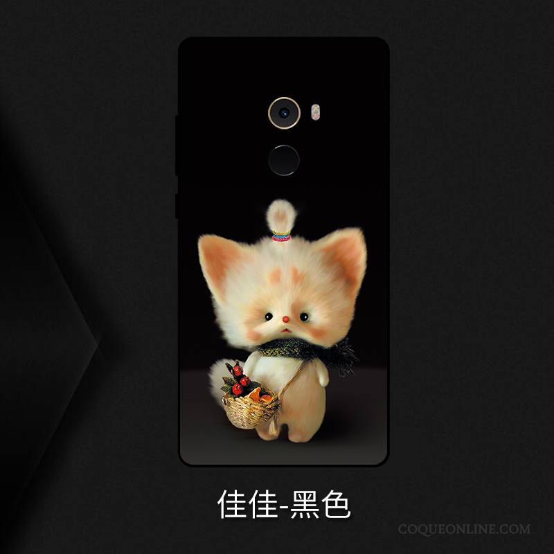 Mi Mix 2 Coque Délavé En Daim Dessin Animé Personnalité Fluide Doux Incassable Silicone Tout Compris